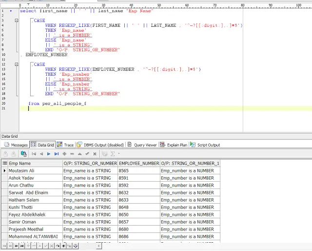 oracle sql string