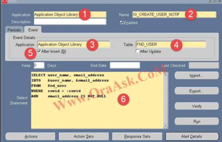 How to Create Event Alert in Oracle APPS R12