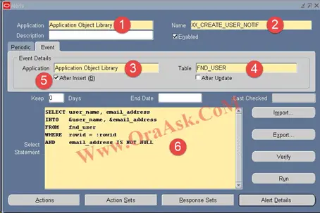 How to Create Event Alert in Oracle APPS R12 3