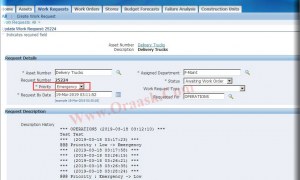 API to update work request in oracle apps