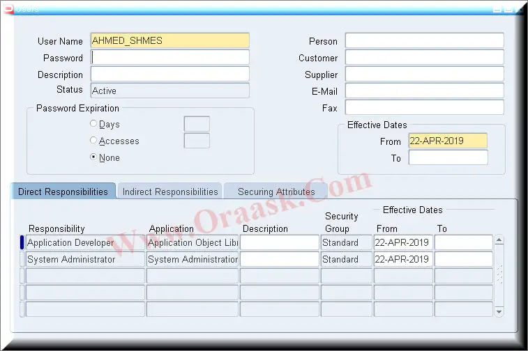 Add responsibility to user in oracle apps from backend 2