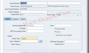 API to create eam asset number in oracle apps r12