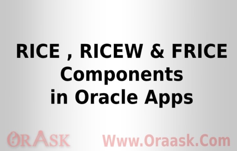 RICE , RICEW And FRICE components in oracle apps
