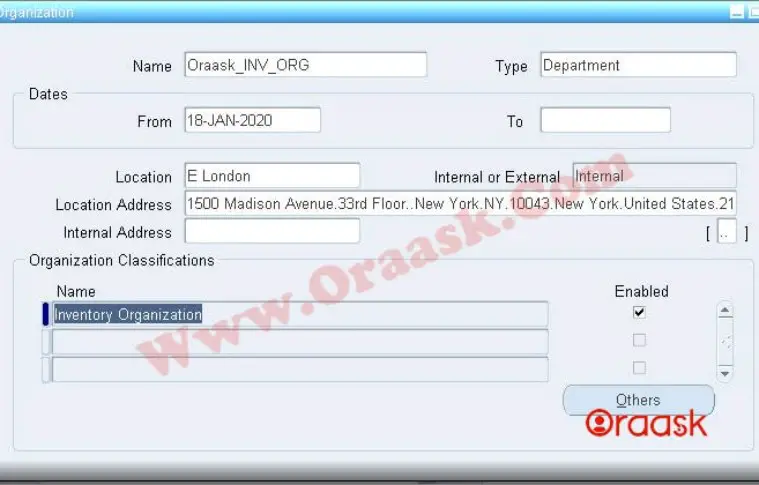 API to Create inventory organization in oracle apps