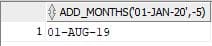Oracle ADD_MONTHS Example 1 Output