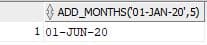 Oracle ADD_MONTHS Example 3 Output