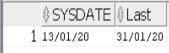 Oracle LAST_DAY Example 1 Result