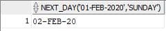 Oracle NEXT_DAY Example 2 Output