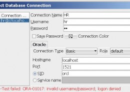 ORA-01017 invalid username password logon denied