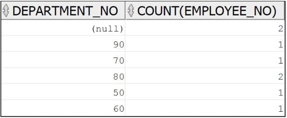 Oracle count example 5 result