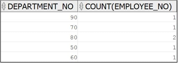 Oracle count example 6 result