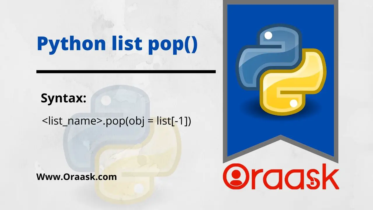 smeren laten we het doen Kameraad Python list pop method with practical examples - Oraask