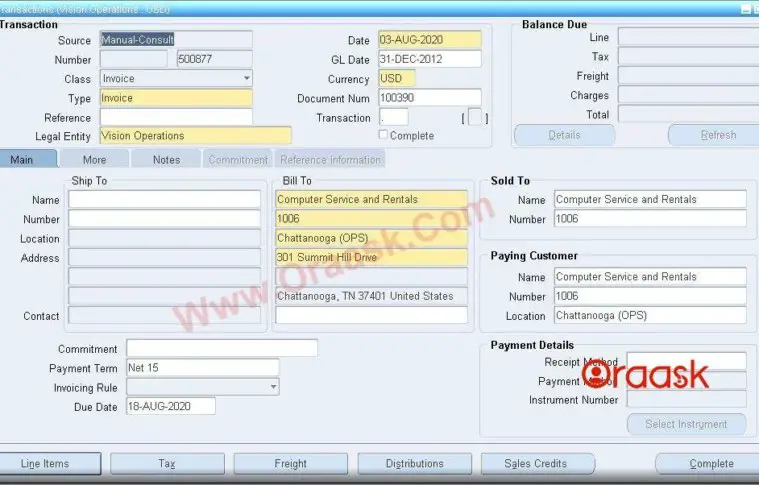 API to incomplete AR Transaction in Oracle Apps R12