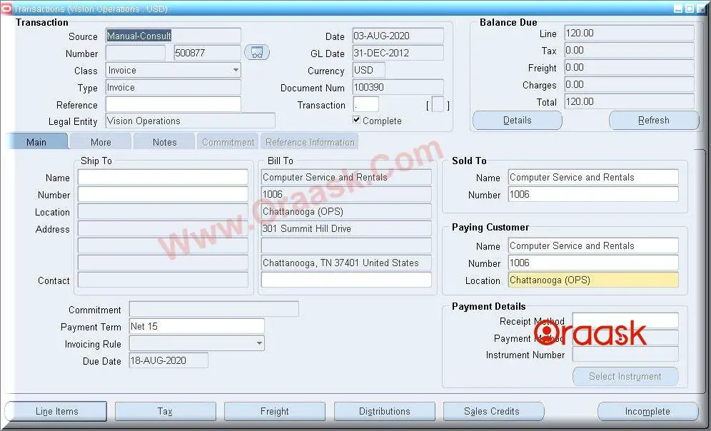 API to incomplete AR Transaction in Oracle Apps R12