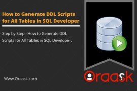 How to Generate DDL Scripts for All Tables in SQL Developer