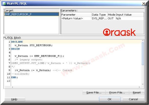 Print ref cursor Output in SQL Developer Figure 3