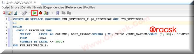 Print ref cursor Output in SQL Developer Figure 5