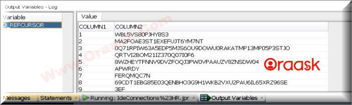 Print ref cursor Output in SQL Developer Figure 8