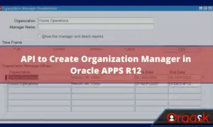 API to Create Organization Manager in Oracle APPS R12