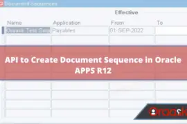 API to Define Document Sequence in Oracle APPS R12