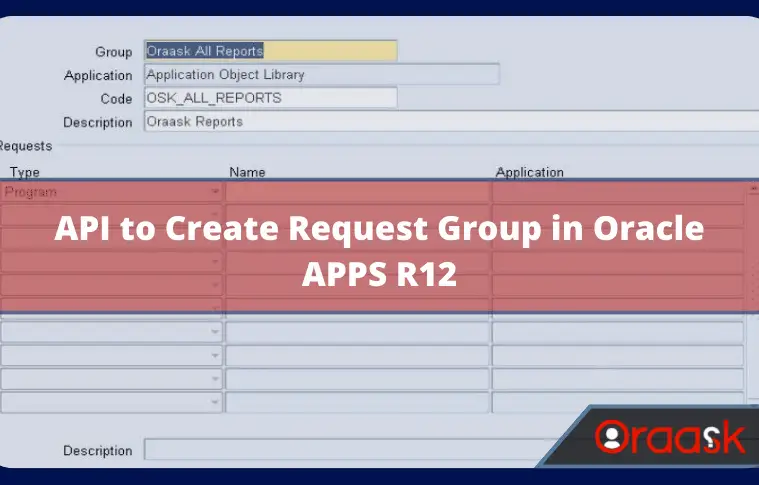 API to Create Request Group in Oracle APPS R12