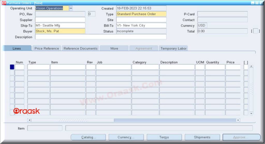 Create PO using PO open interface (PODI) in Oracle APPS R12 Figure 1