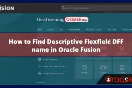 How to Find Descriptive Flexfield DFF name in Oracle Fusion